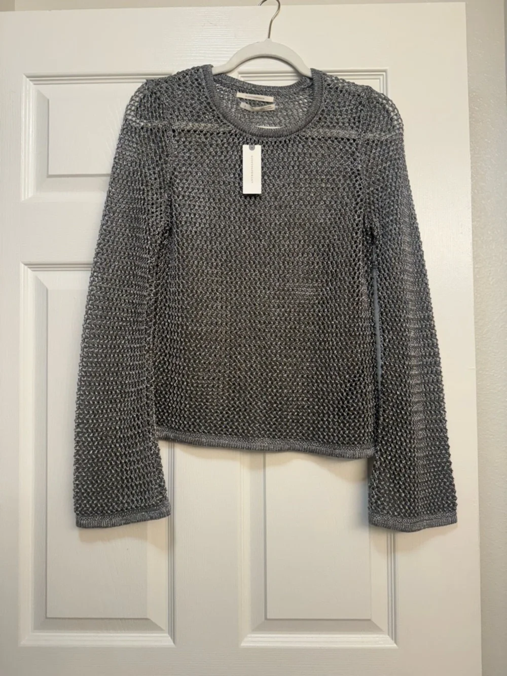 Anthropologie Metallic Open-Stitch Sweater - Picture 5 of 14